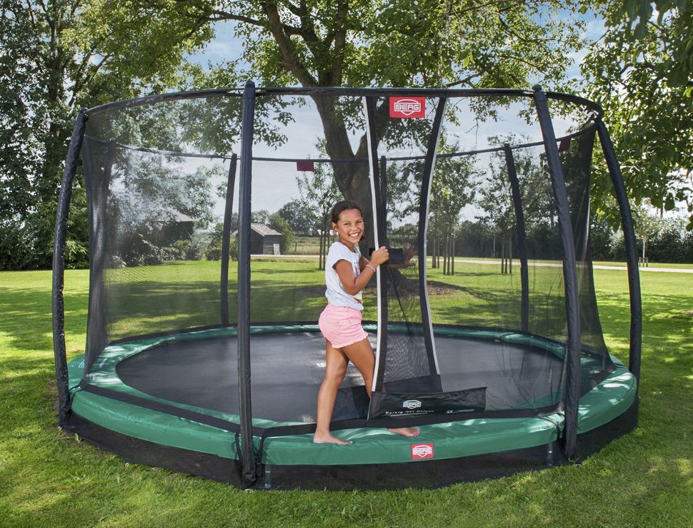Батут Berg InGround Champion 430 Green с сеткой Deluxe